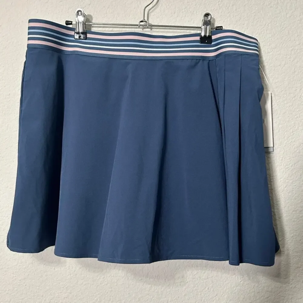 NEW Johnny Was Calme Endurance Pleated Tennis Skirt Blue $98 Size 2XL Curvy